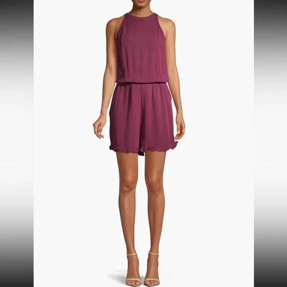 Mossimo Supply Co. Pants - Mossimo • Black Cherry Woven Romper